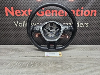 2015 Volkswagen Golf SportWagen Three 3 Spoke Leather Wrapped Steering Wheel - Image 1 of 4