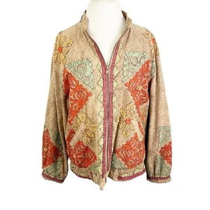 Sacred Threads Zip Jacke bunte Acid Wash Applikation Southwest Gr. S/M Vintage - Bild 1 von 11