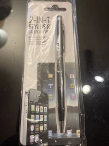 Hype 2 in 1 Stylus & Gel Pen Touchscreen Pocket Clip - White and Silver - NEW - Picture 1 of 2