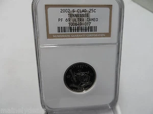 2002 S CLAD 25C TENNESSEE PF 69 ULTRA CAMEO NGC GRADED STATE QUARTER - Picture 1 of 2