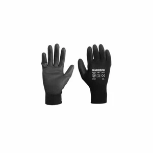 1, 6, 12 o 24 Pares Guerrero Negro Nylon PU Seguridad Guantes de Trabajo Constructores Agarre - Imagen 1 de 1