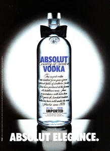 ABSOLUT ELEGANCE VODKA  AD 1985 VERY RARE OUT OF PRINT FOREIGN - Picture 1 of 2