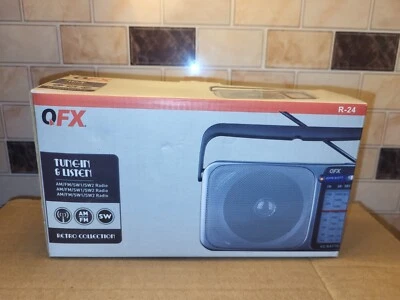 4-полосный мини-радио QFX R-24 AM/FM/SW1/SW2 ретро стиль встроенный динамик совершенно новый - Изображение 1 из 4