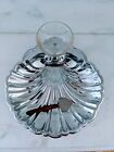 Vintage Silver Plated Clam Shell + Glass Peg Dip Cup + Wood-Handled Spade Server
