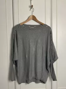 Maglione donna FASE OTTO taglia M grigio nuovo Esther maglia occhielli maniche dolman - Foto 1 di 11