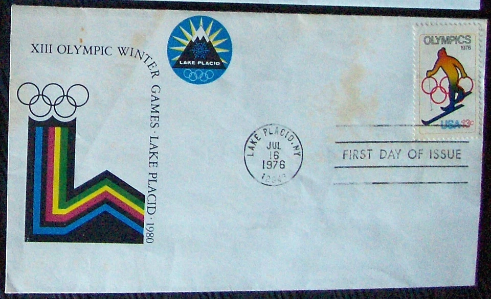 US FDC 13¢ SC #1696  XIII OLYMPIC WINTER GAMES, LAKE PLACID. NY, 1976. - Image 1 of 1