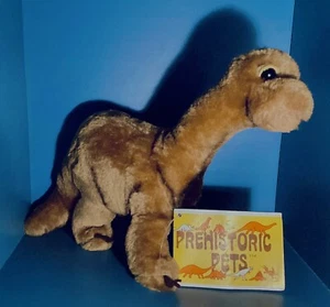 Vintage 1980 Dakin Brown Brontosaurus Dinosaur Prehistoric Pets New with Tag - Picture 1 of 11