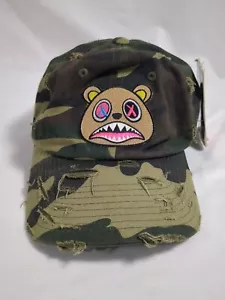 Cappello BAWS Strapback Distressed mimetico mimetico regolabile berretto da baseball orso pazzo - Foto 1 di 6