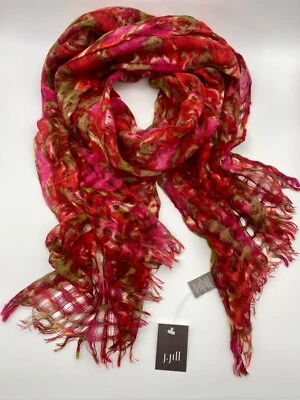 J. Jill _ NUEVA Bufanda Floral Tejida de Lana Suave _ NUEVA CON ETIQUETAS RARA Foto 1 de 4