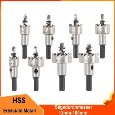 HSS Bohrer Set Lochsäge 12mm-100mm Lochbohrer Edelstahl Metall Holz Bohrkronen - Bild 1 von 4