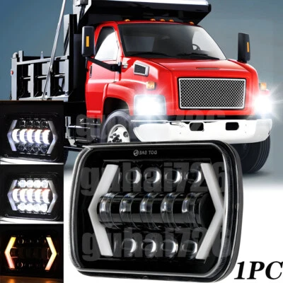 Conjunto de faros LED 7x6 5x7 haz alto DRL para Chevy C6500/C7500 Kodiak C8500 Foto 1 de 4
