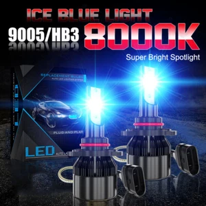 2x 9005 HB3 LED Headlight Bulbs 2500LM 8000K High Beam Kit Super Bright Blue - Picture 1 of 12