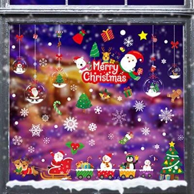 175 PCS Christmas Window Clings Xmas Window Decals Stickers for Colorful - image 1 of 4