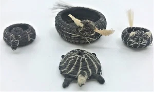 Cestas de pelo de caballo tejidas miniatura nativas americanas Papago gato pato conejito tortuga - Imagen 1 de 12