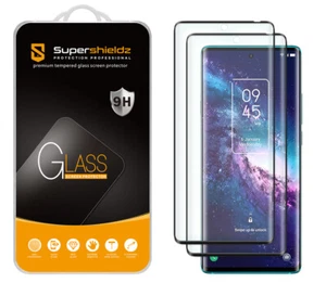 2X Supershieldz Full Cover Hartglas Displayschutzfolie für TCL 20 Pro 5G - Bild 1 von 5