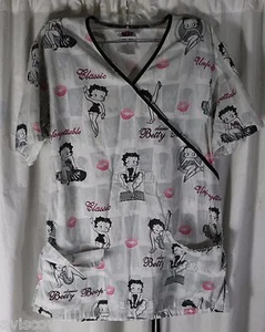 Betty Boop Cartoon Figur Scrup Top Bluse Damen S - Bild 1 von 5