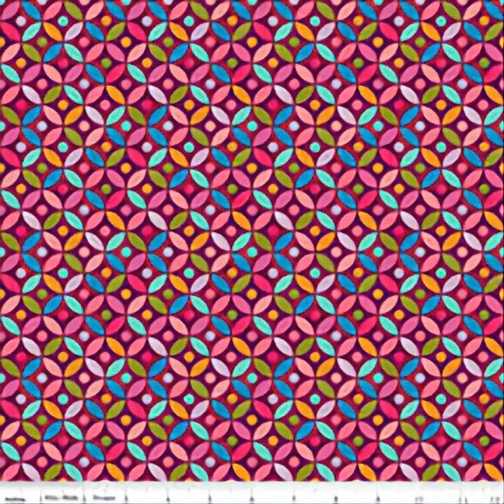 Poppies And Plumes  Cotton Fabric Riley Blake Geometric Pink Floral By the Yard - Image 1 of 1