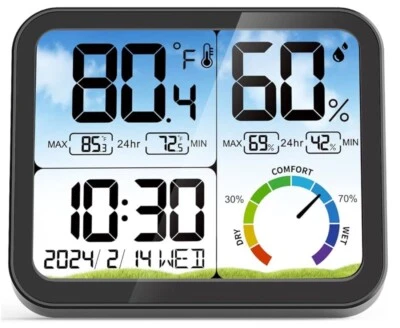 Digital Indoor Room Thermometer  & Humidity Control 5.8'” LCD Display New O/B - Image 1 of 4