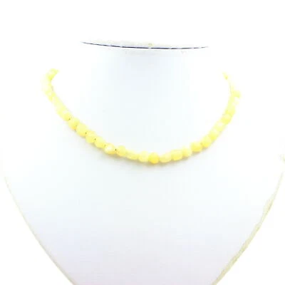 Pietre E Minéraux. Collana Perle Calcite Giallo Del Regno Unito Catena IN Cani - Immagine 1 di 3