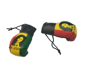 Bob Marley Jamaica JA Boxing Glove Mini Banner Flag Car Rearview Rasta Gift Ras - Picture 1 of 3