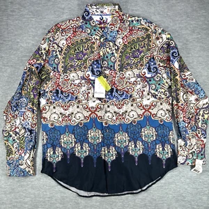 Robert Graham Man Friday Shirt Mens XL Long Sleeve Button Up Multicolor Paisley - Picture 1 of 11