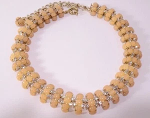 J.Crew Women's Peach Opal Oval Round Bubble Link Necklace NWOT 150 - Picture 1 of 6