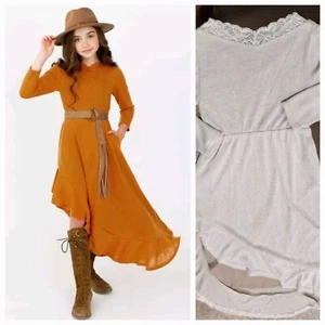Joyfolie Girl's Avionne Dress in Sunset Gold Size 10 12 14 or Oat Size 12 NEW - Picture 1 of 11