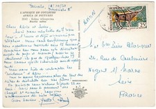 1964 Cameroon Post card to France via surface mail.