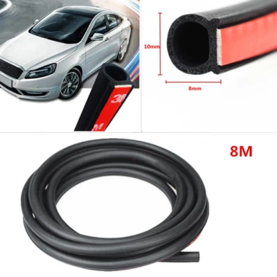 Tira de sello hueco de goma para automóvil 8M pequeña en forma de D resistente a la intemperie pegatina autoadhesiva Foto 1 de 4