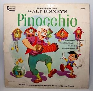 Vintage 1963 Walt Disney "Pinocchio" Vinyl Record DQ 1202A RE 6-70