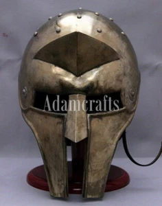 Antiguo Casco Gladiador Medieval Hecho a Mano de Latón 18GA Náutico X-Mas Regalo - Imagen 1 de 7