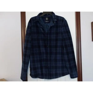 Volcom Blue Plaid Flannel Button-Down Shirt Casual Long Sleeve - Picture 1 of 3
