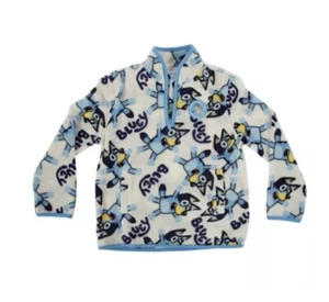 Disney’s Bluey Polar Fleece White And Blue Jacket Youth S - Picture 1 of 2