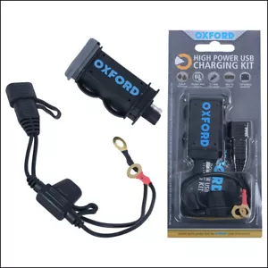 Oxford USB Charger 2.1Amp Fused Power Motorcycle Motorbike Charging Kit EL114 - Picture 1 of 6