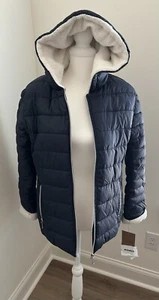 New With Tags Weatherproof Hooded Size L Navy Winter Coat - Picture 1 of 5