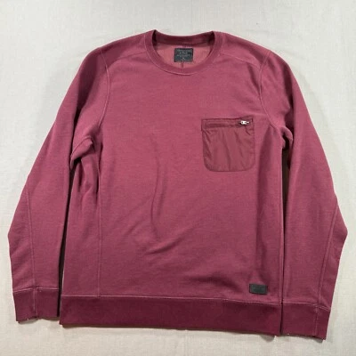 Abercrombie Sudadera Cuello Redondo Para Hombres XL Rojo Granate Polar Pullover Bolsillos Foto 1 de 4