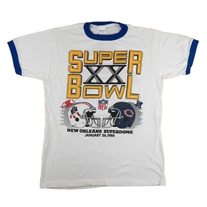 Vintage Chicago Bears Shirt Large* Men 80s Super Bowl XX Ringer Tee NFL Football - Picture 1 of 13