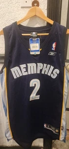 NWT VTG NBA Reebok HWC Memphis Grizzlies Jason Williams Jersey 2 Men L SEWN Blue - Picture 1 of 13