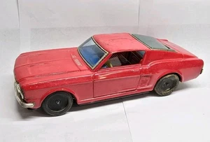Taiyo Japan Red Ford Mustang Bump'n Go Battery Operated Tin Metal Vintage - Picture 1 of 10