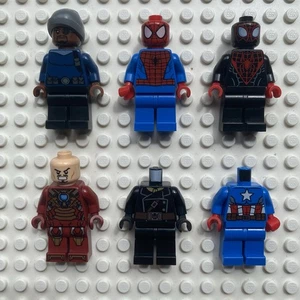 Lego Marvel Avengers Minifigures Bundle Spiderman Ironman Captain America 6X - Picture 1 of 6