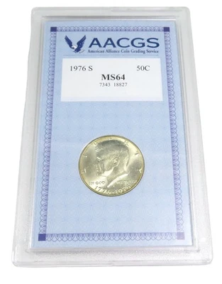 1976-S Kennedy JFK 40% Silver Half Dollar AACGS MS Certified - Image 1 of 4