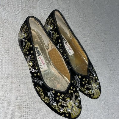 Vestido plano Frankie & Baby Beverly Feldman para mujer talla 7,5 B terciopelo negro Foto 1 de 4