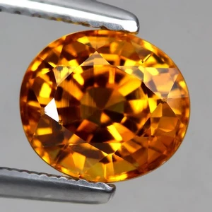 2.32ct 7x6.5mm Oval Orange Yellow Sapphire Bangkaja Thailand Free Certificate - Picture 1 of 14