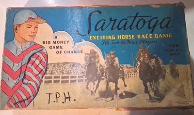 Vtg 1940's Milton Bradley Saratoga Exciting Horse Race Board Game #4749 - Image 1 of 4