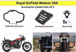 Paquete combinado de 3 piezas Wadder Burn Crash Guard apto para "Royal Enfield Meteor 350" - Imagen 1 de 14