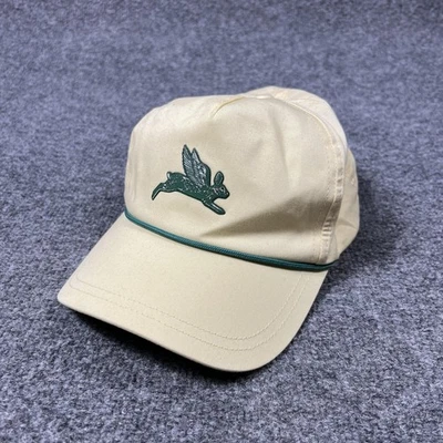American Needle Hat Cap Strap Back Tan Green Rope Embroidered Flying Rabbit Mens - Image 1 of 4