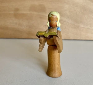 Erzgebirge Engel mit Kerzenhalter Karl Max Dittmann (?) blond ca 7cm - Bild 1 von 5