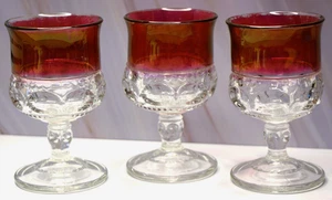 3 garras de vidrio rubí Triffin corona reyes copas huella digital 4" - Imagen 1 de 4