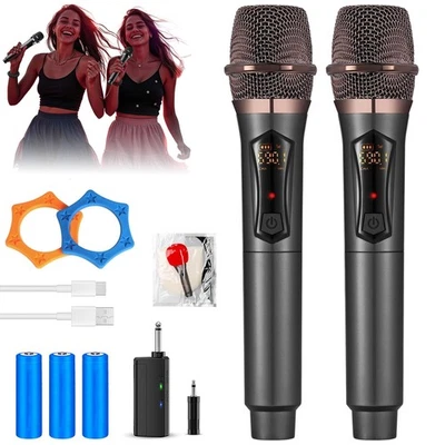 Kabelloses Mikrofon, wiederaufladbares handgehaltenes dynamisches Dual-Mikrofon - Bild 1 von 4