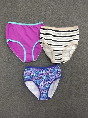 Wonder Nation Girls 100% Cotton Panty Briefs Multicolor 3-Pack Size 6 - Image 1 of 4